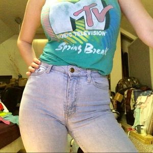 Lite blue High waisted American Apparel jeans!!